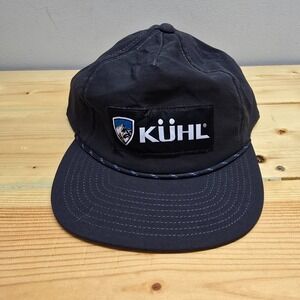 Kuhl Hat Cap Mens Black Snap Back Renegade Camp Rope Hike Climb Basic Dad